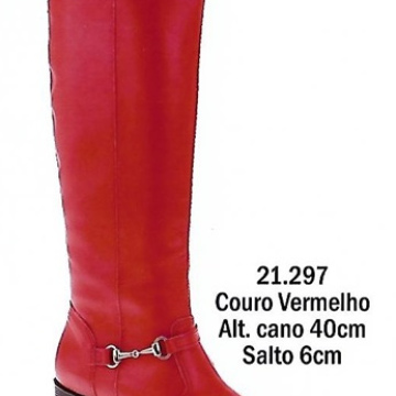 Couro Vermelho - Cano Alto 2197 40 cm Salto 6cm