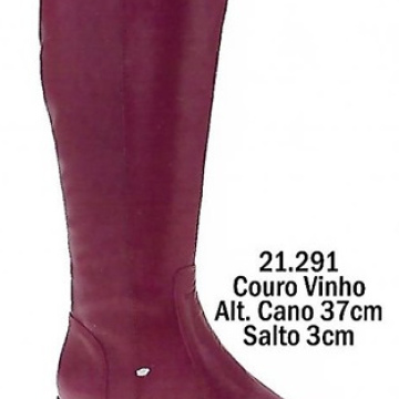 Couro Vinho - Cano Alto 2191 37cm Salto 3cm