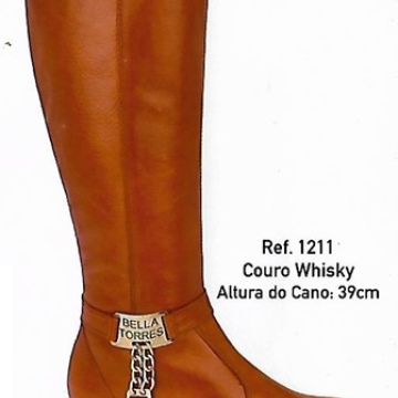 Couro Marsala Mesclado Croco - Cano Alto 1206 39cm