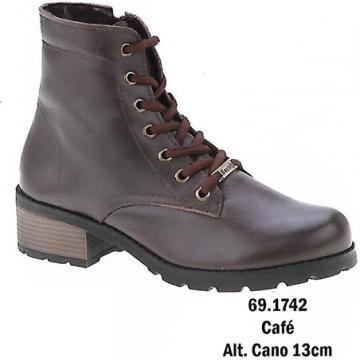 Coturno Couro Café- 69.1742 Cano 13cm