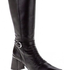 Couro Preto- Cano alto - 31cm