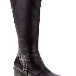 Couro Preto - Cano alto - 37cm