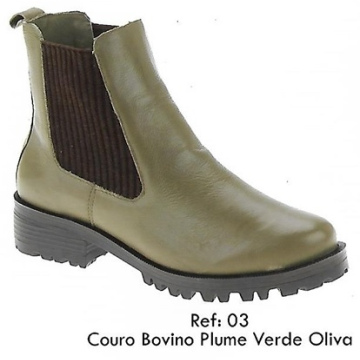 Coturno Couro Verde OIiva